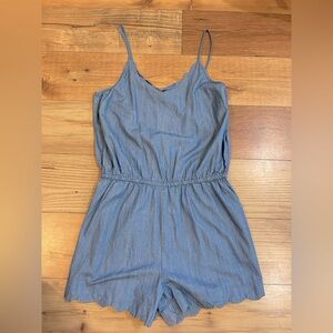 Scalloped Denim Style Romper